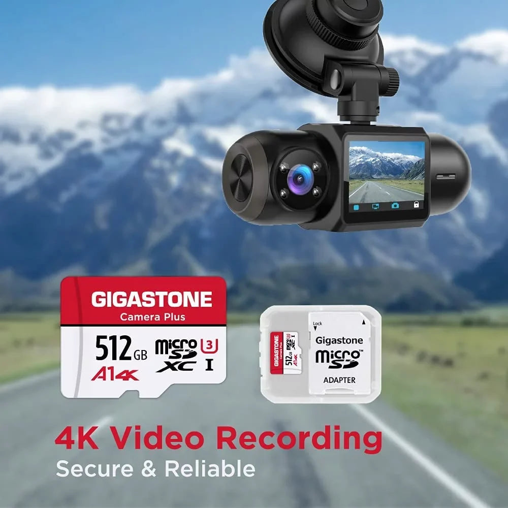 Gigastone 512GB Camera Plus Micro  memory Card 100MB/s, Full  Video, U1 Class 10 compatible with Nintendo Switch Dash Cams GoPro Camera Samsung Canon Nikon Drone