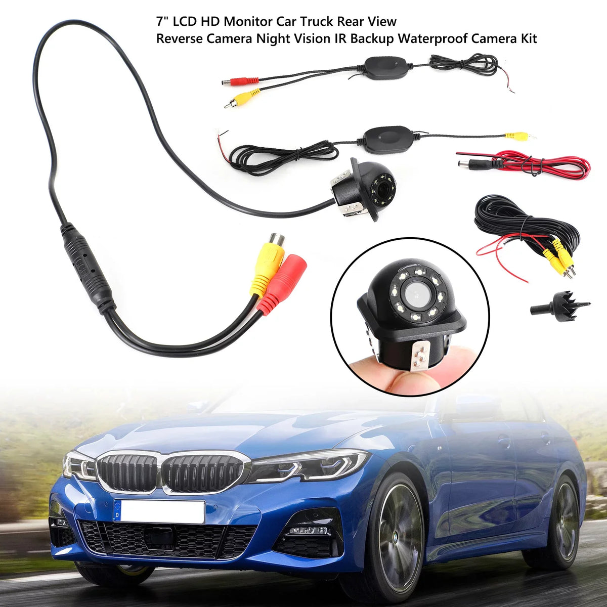 170°  8   Car Wireless Backup Rear View Reverse Camera Night View Kit