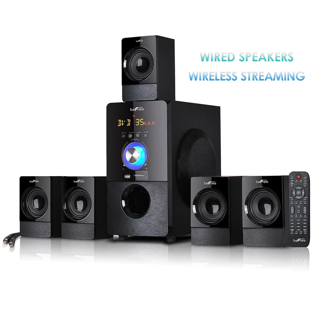 beFree Sound 93695498M 80 W 5.1 Channel Surround Sound Speaker Black (93695498M)