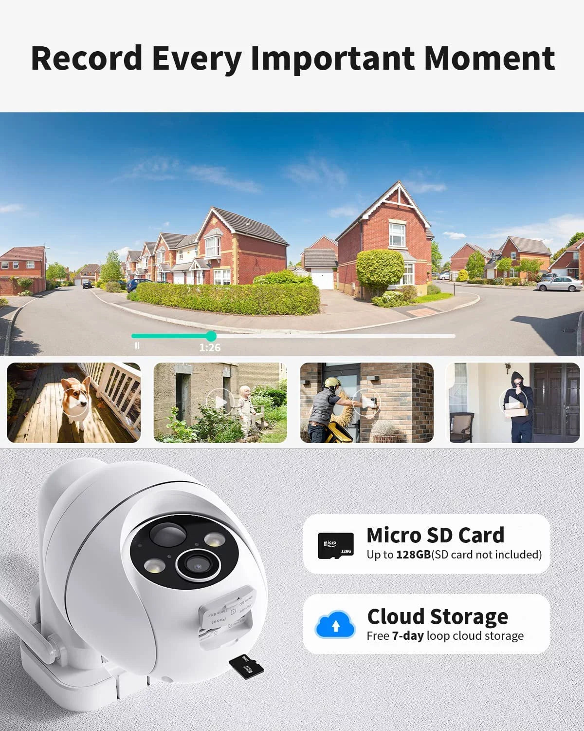 2K Security Cameras Wireless Outdoor with Ultra  Spotlight Color Night Vision, Solar Security Camera Outdoor with  Detection, Pan Tilt, 4X Digital Zoom, 2.4GHZ Wi-Fi, IP65 Waterproof