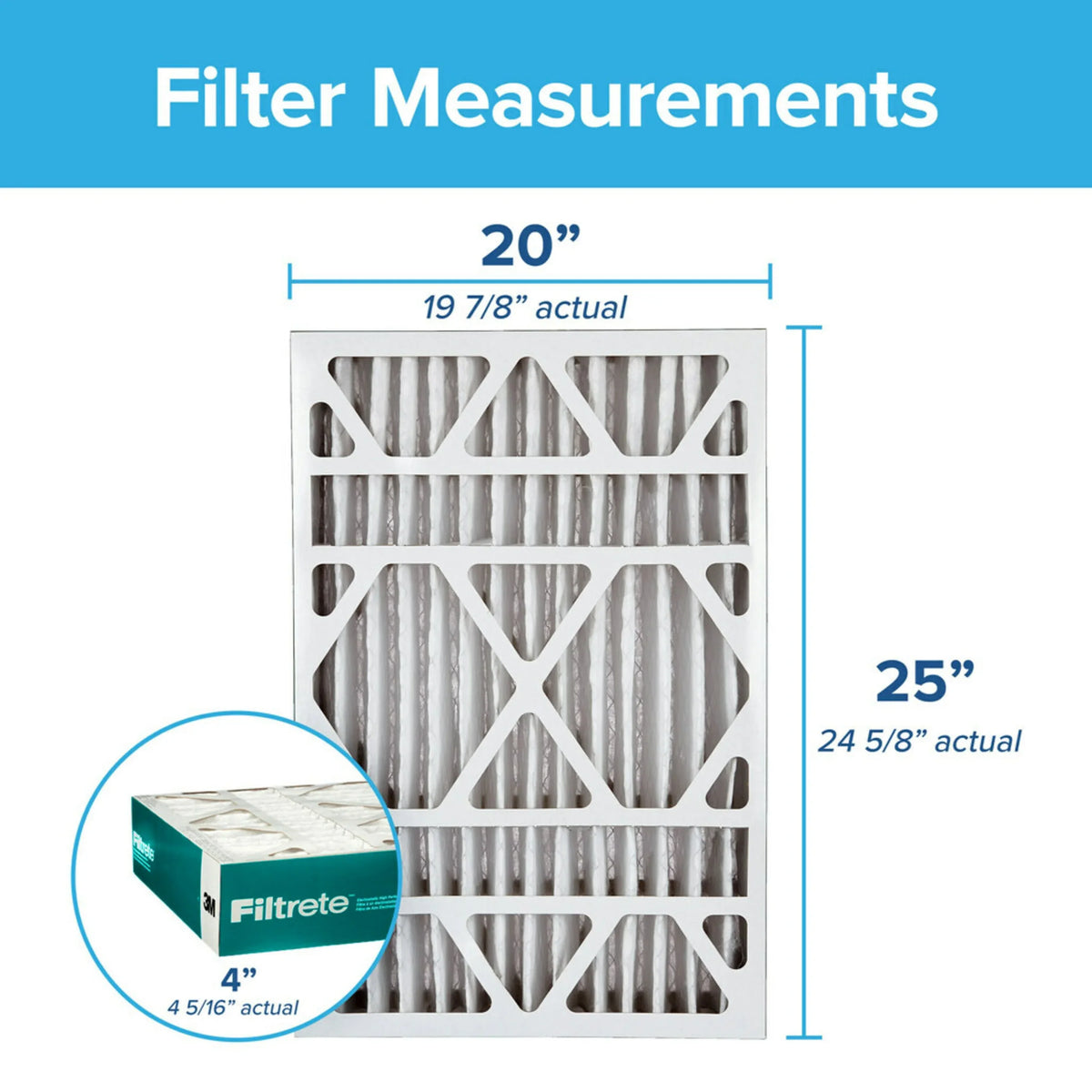 Filtrete 20x25x4 Air Filter,  1200  11, Allergen Reduction Deep Pleat, 1 Filter
