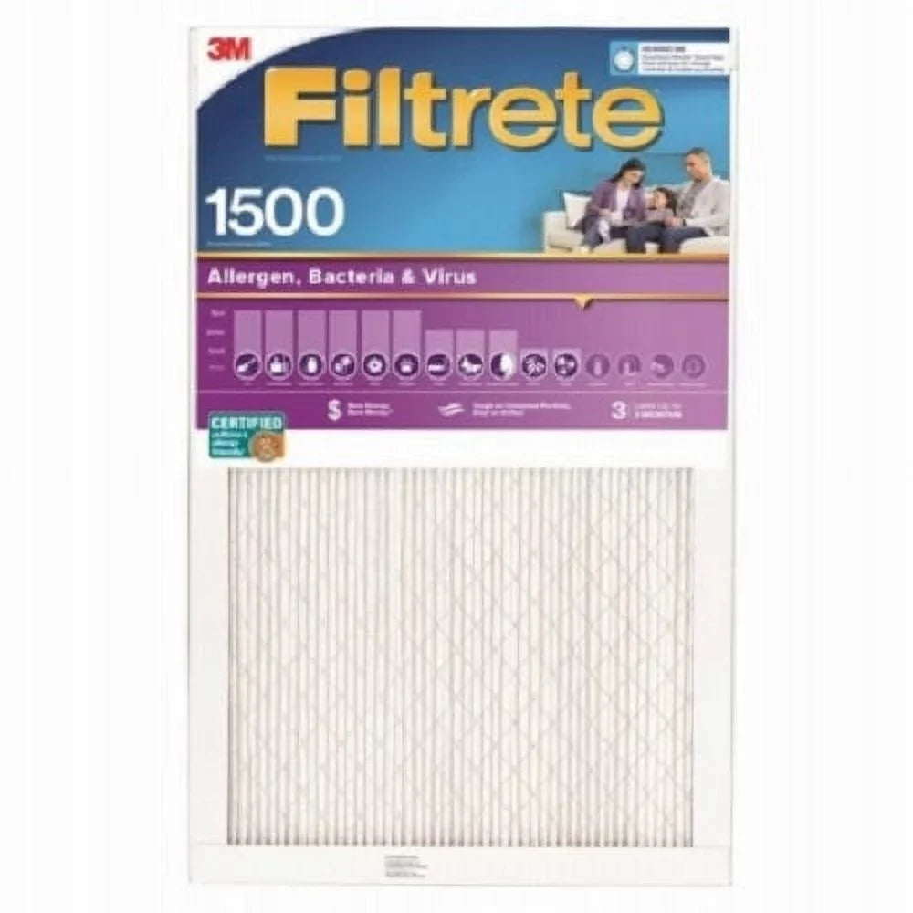 3M Filtrete 2002-4 Purple 20" x 20" x 1"  1500 3 Month Air Filter - Quantity of 4