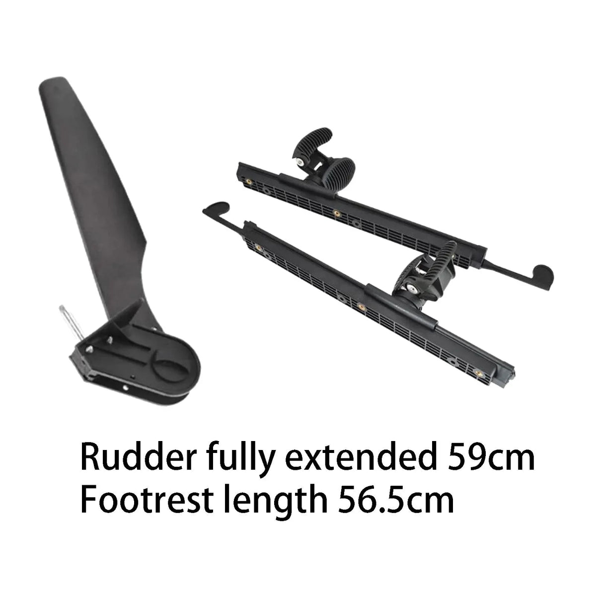 Tnarru Kayak Rudder Kayak Foot Pegs Boat Tail Watercraft Rudder with Foot Brace Pedals for Fishing Boat Canoeing Marine Accessories
