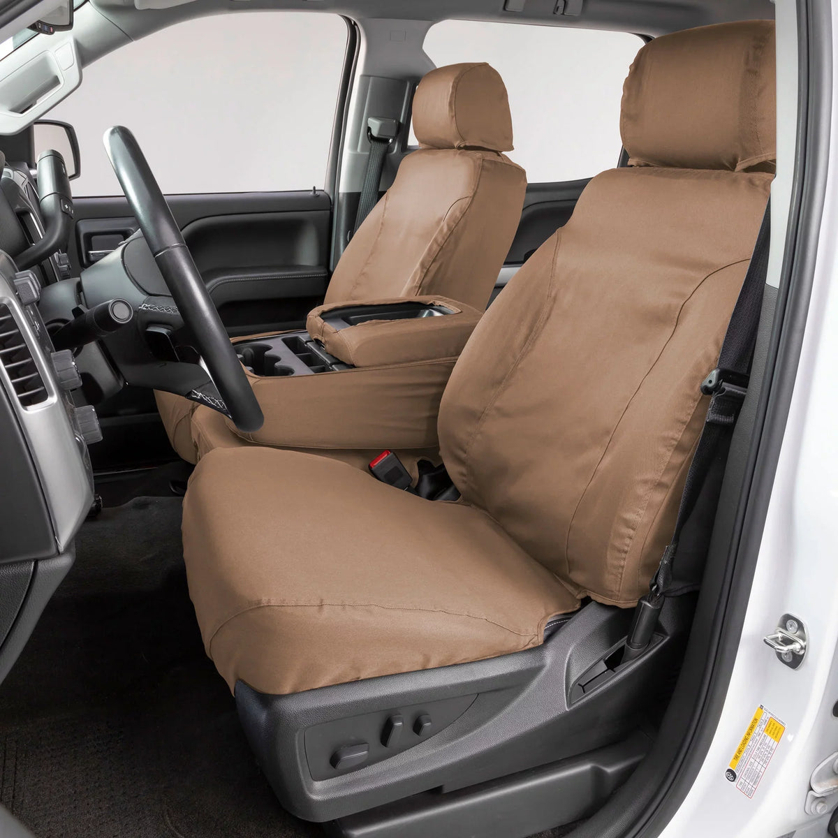 Covercraft SeatSaver Front Row Custom Fit Seat Cover for Select Ford F-150 Models - Polycotton (Tan) Fits select: 2013-2014  F150  , 2011-2012  F150