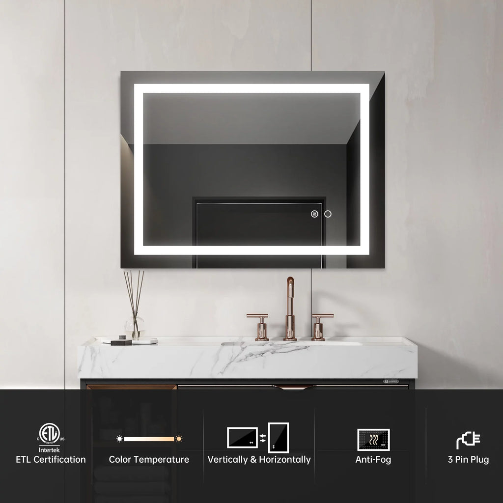 Wall Mounted  Bathroom Mirror - 32*24 inches - Illuminate with Style