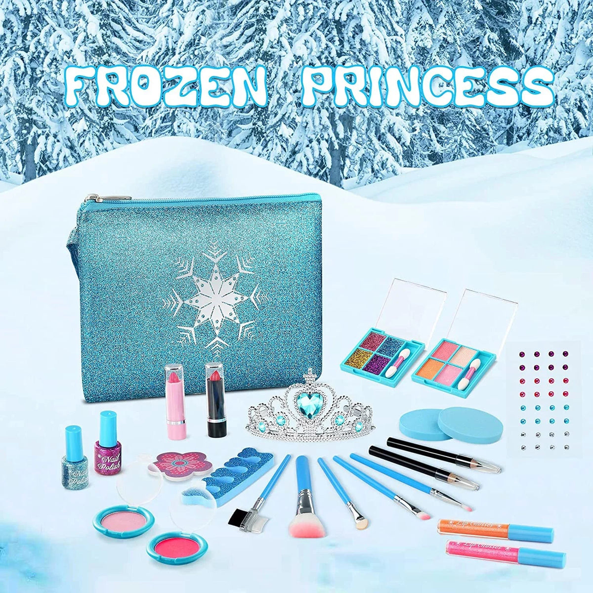 Kids Makeup Kit for Girl, Washable Makeup Set for Girls, Real Makeup for Kids, Girl Toys Princess Children Play Makeup Kit with Cosmetic Case Birthday for 3 4 5 6 7 8 9 10 11 12 Years Old Girls