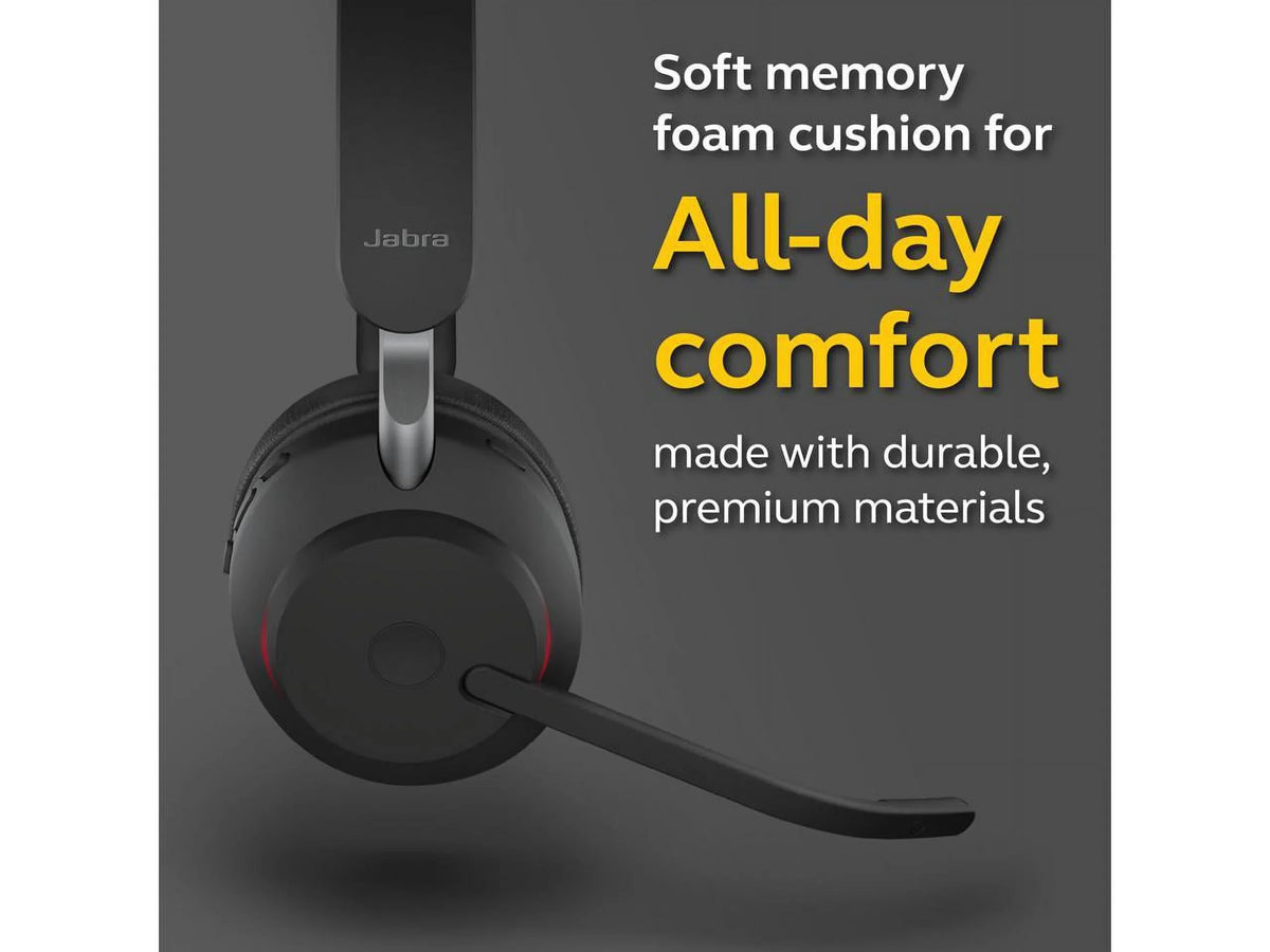 Jabra Evolve2 65 -C  Mono with Charging Stand - Black Wireless Headset / Music Headphones