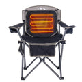 M8TRX Outdoors Heated Camping Chair, Portable Chair w/ 5000mAH Power Bank, 3 Heat Levels,  Charging Port, Black