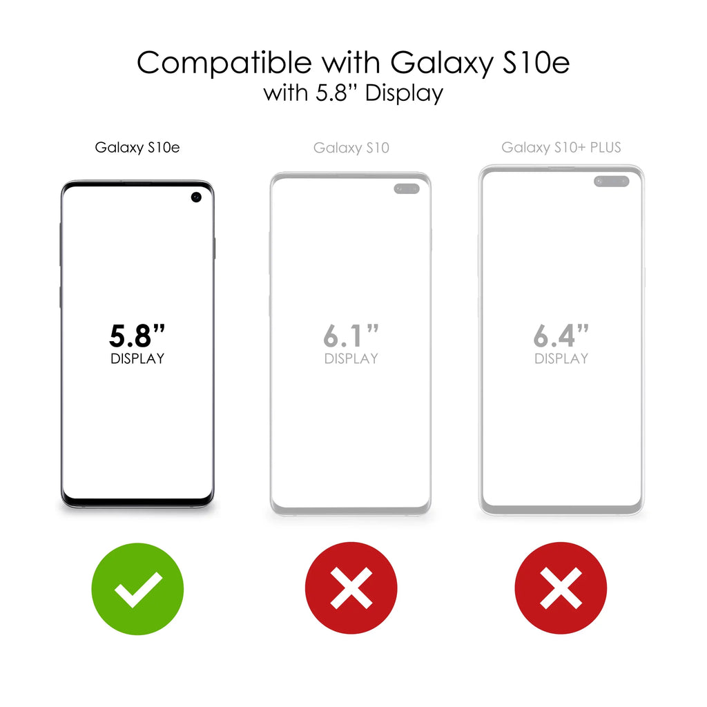 DistinctInk Clear Shockproof Hybrid Case for Samsung Galaxy S10e (5.8" Screen) -  Bumper, Acrylic Back, Tempered Glass Screen Protector - Faith / Hope / Love - Floral