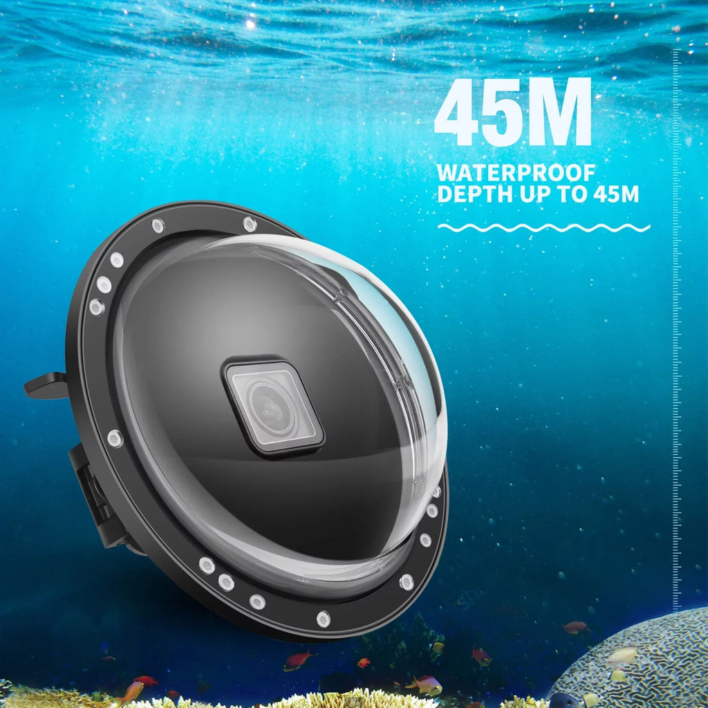 XTGP559 Dual Handle Dome Port Case - 45m Waterproof, 180° Wide Angle for Hero 9 Black Hero 10