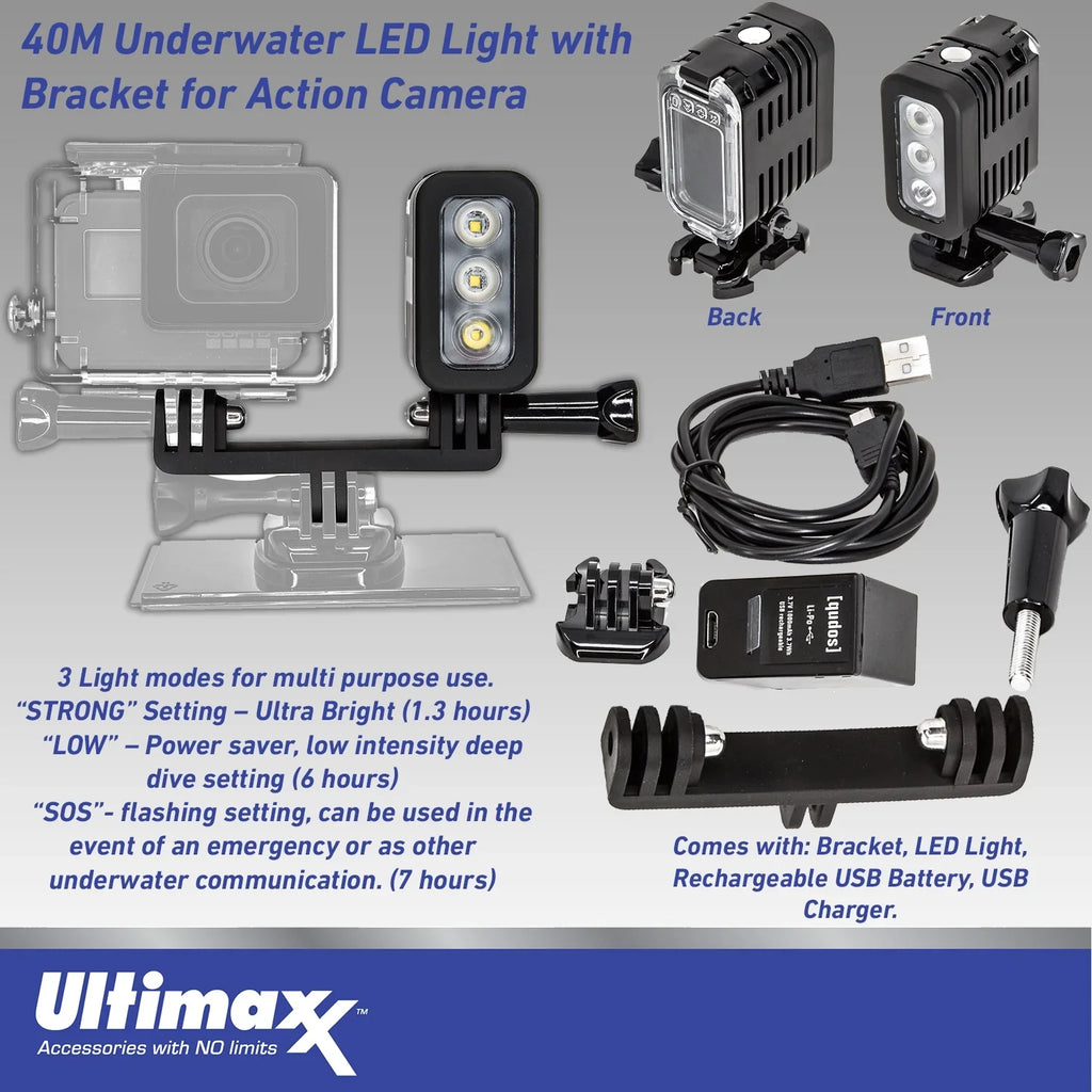 Ultimaxx Premium GoPro Hero 12 Bundle - Includes: 64GB Extreme microSD Memory Card, Replacement Battery, 40M Underwater  Light & Much More (30pc Bundle)