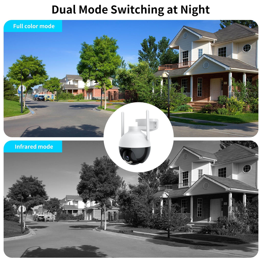 Lixada WiFi 4MP  Camera Wireless  Home System 360° View Color Night Vision 2-Way Audio Motion Detection Remote Access Waterproof IP66