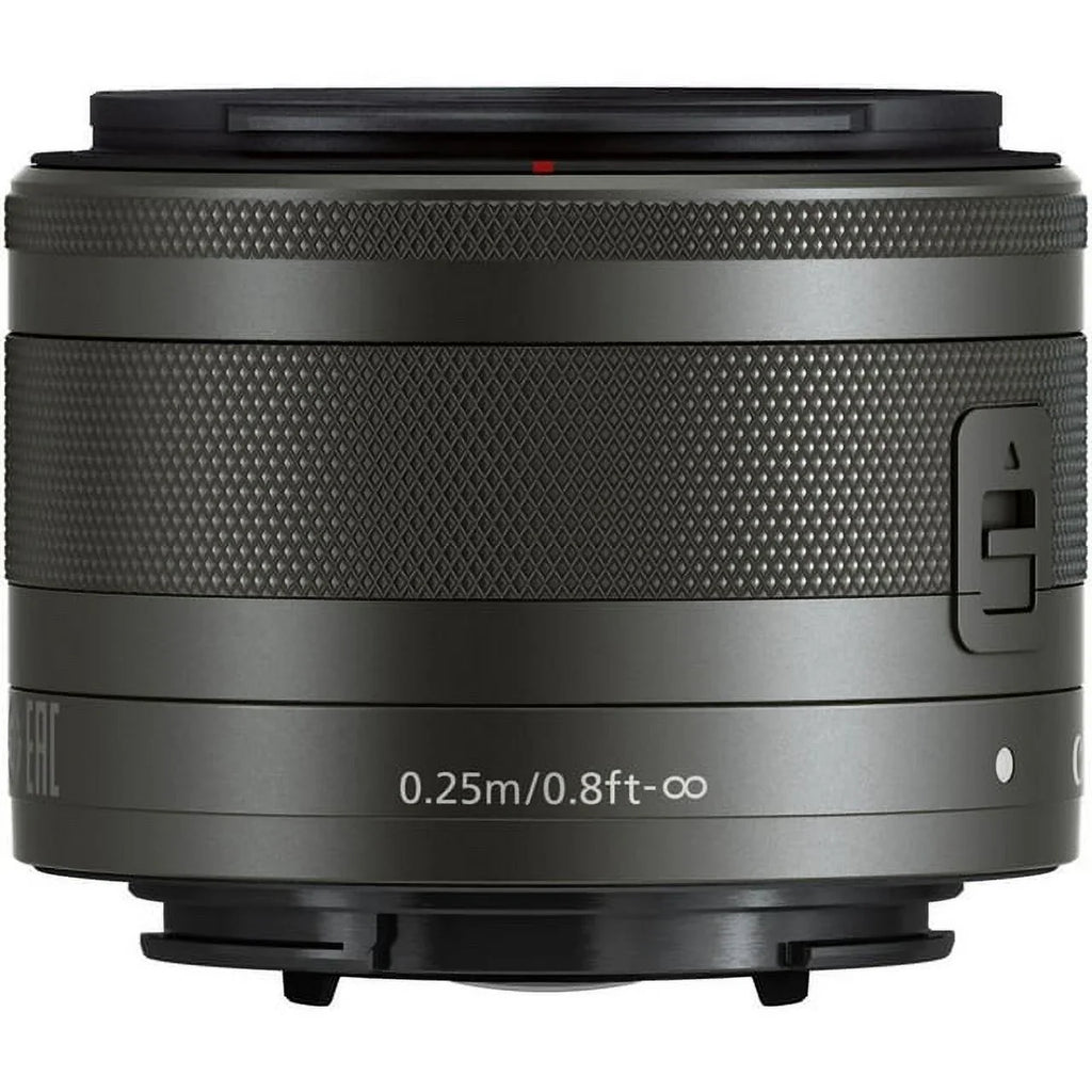 Canon -M 15-45mm f/3.5-6.3   Lens (Graphite) - PixiBytes Basic Bundle