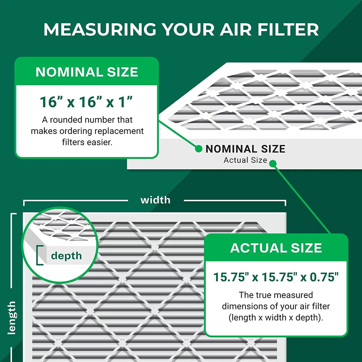 Filterbuy 16x16x1  13 Pleated   Furnace Air Filters (4-Pack)