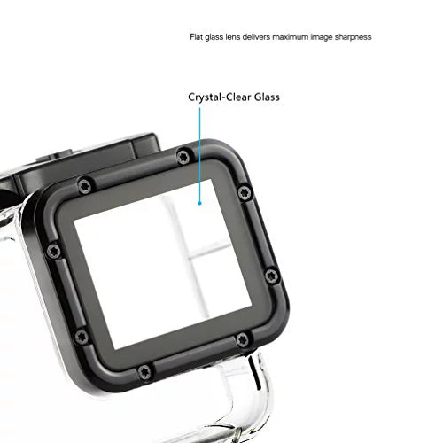 Side Open Skeleton Housing Case for GoPro Hero 5 6 7 Black Action Camera - Protective Lens Removal  Needed - Transparent Clear