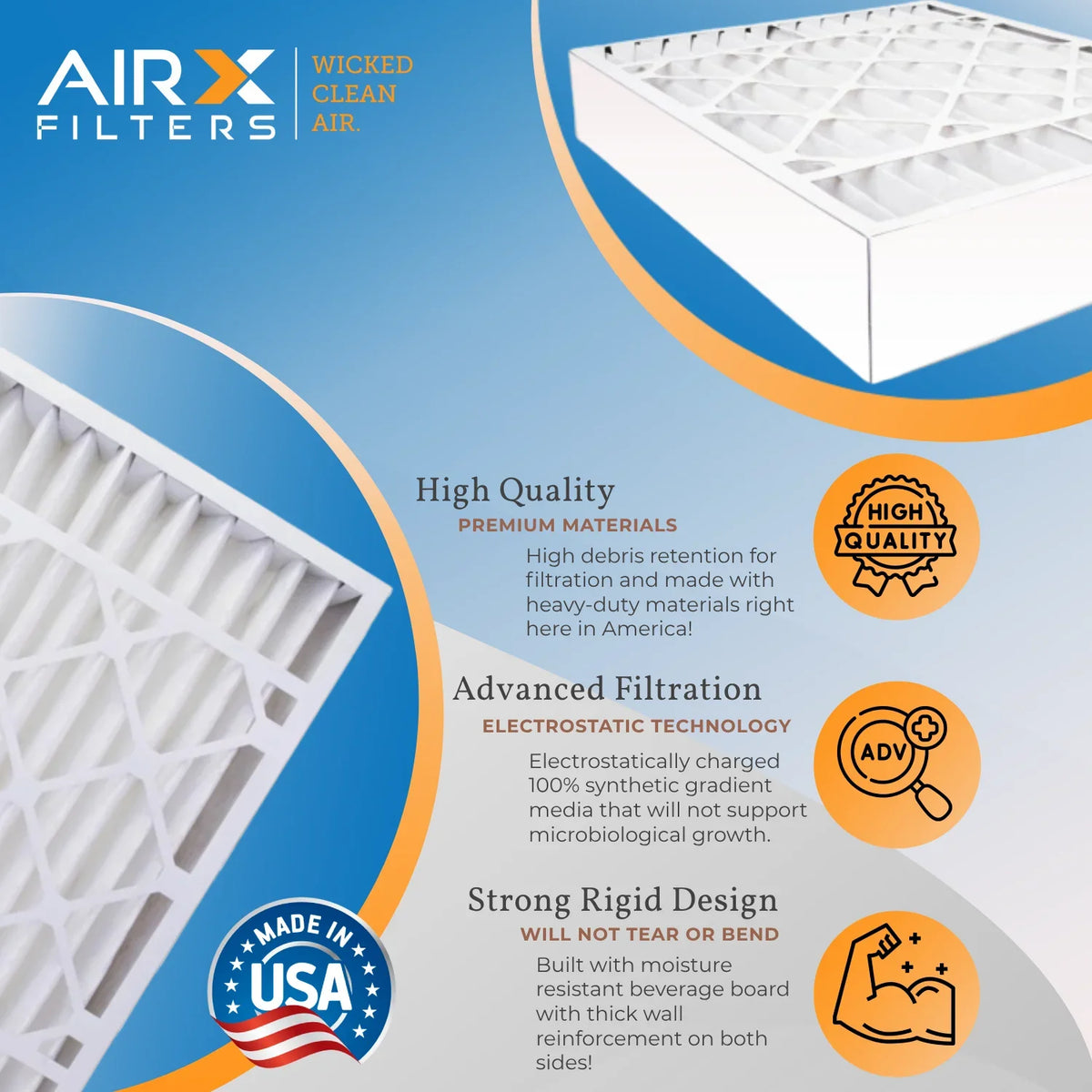 18x24x4 Air Filter  11 Comparable to  1000,  1200 &  7 Electrostatic Pleated Air Conditioner Filter 6 Pack  Premium  Made 18x24x4 Furnace Filters by     .