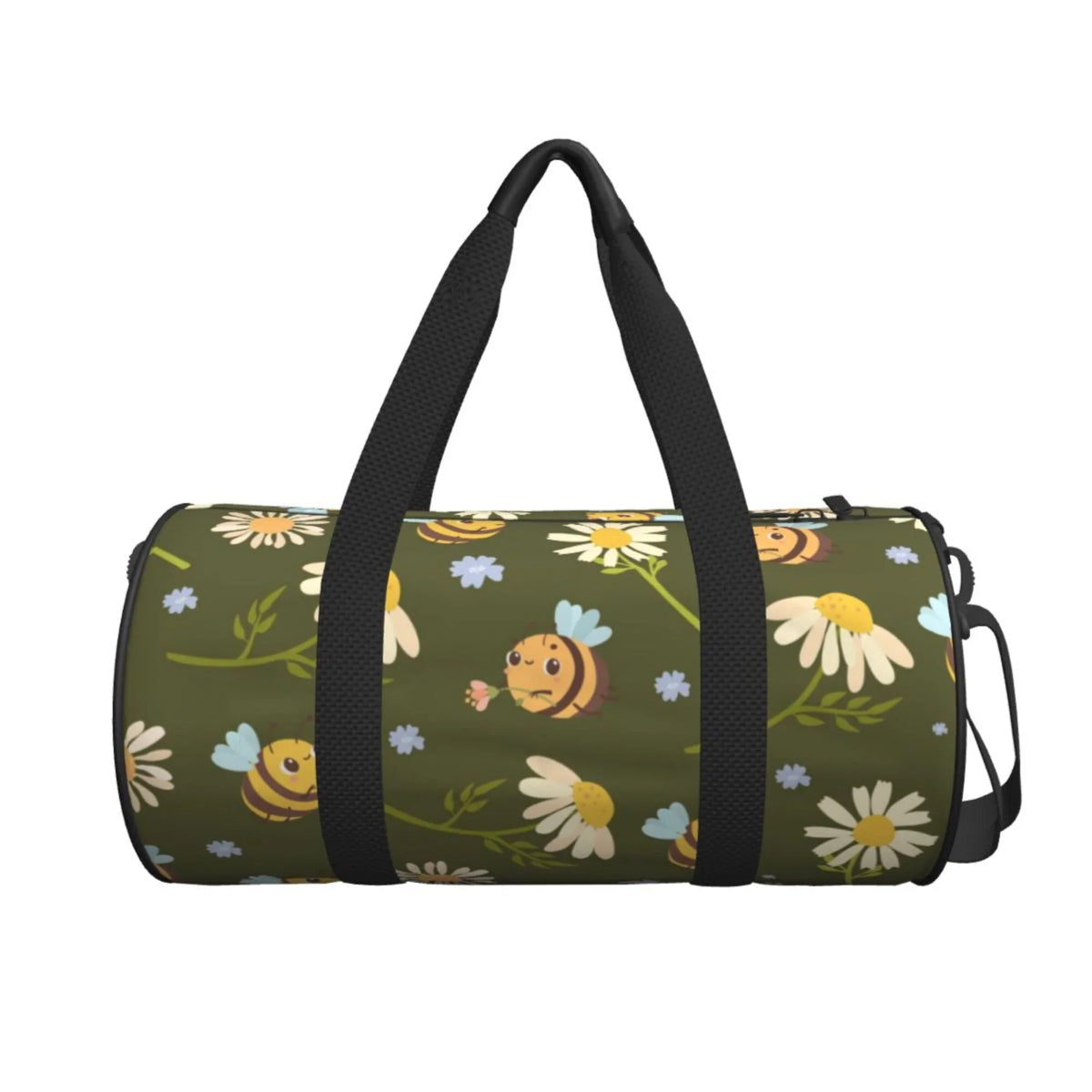 Green Daisies Bees Travel Duffle Bag, Sports Tote Gym Bag Weekenders Bags for Women Men