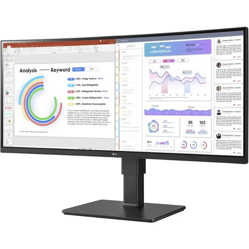 Ultrawide 34\" 3440 x 1440  HDR10, sRGB Curved Monitor, Textured Black, 34BQ77QB-B