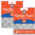 Nordic Pure 20x20x4 (3 5/8) Pleated  15 Air Filters 2 Pack