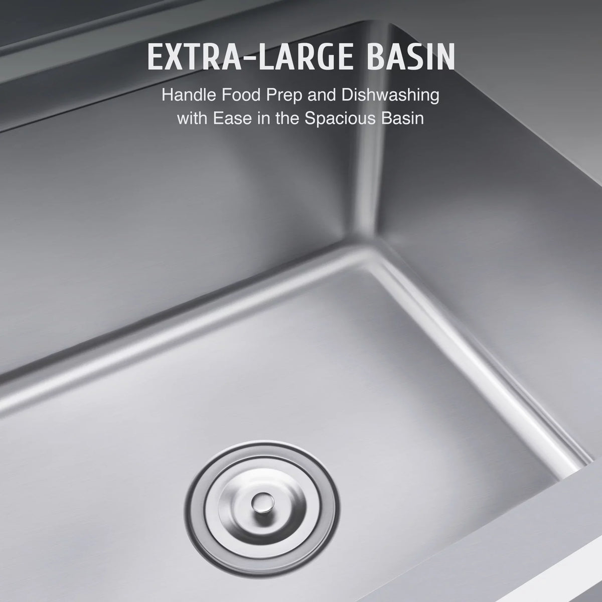 Wilprep Commercial Stainless Steel Utility Sink w Drainboard Strainer Backsplash for Kitchen Bar