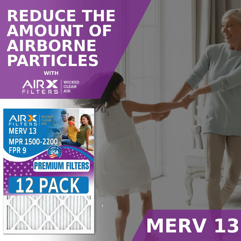 16x16x1 Air Filter  13 Rating, 12 Pack of Furnace Filters Comparable to  1500 - 2200 &  9 - Made in  by     .