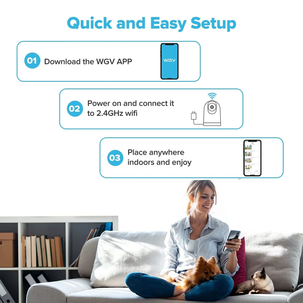 Night Vision Wireless Home Camera - 1080P , 2 Way Audio - Nozaya