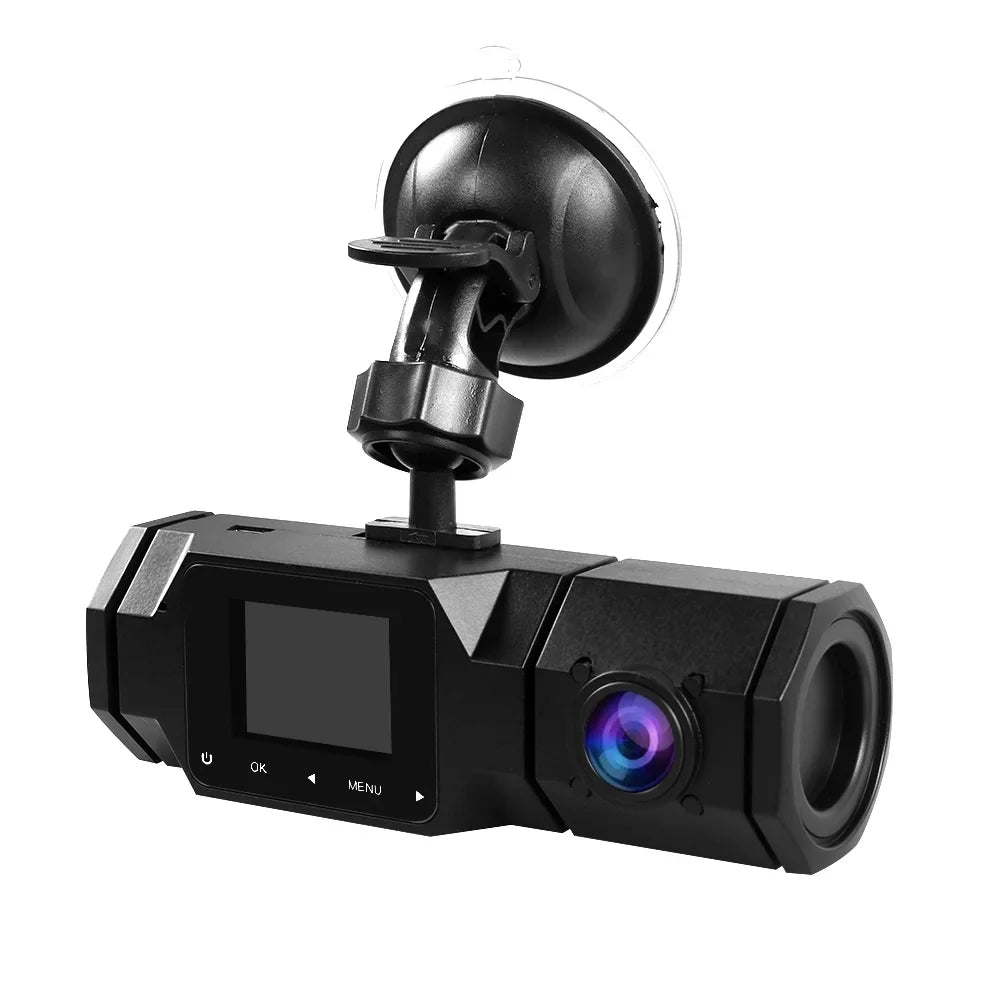 Dual Dash Cam 1080P Front and Cabin Car Dashboard Camera with  Night Vision, 2 Channel Driving Recorder Motion Detection, Parking Monitoring, Accident Locked, Loop Recording, 1.5in