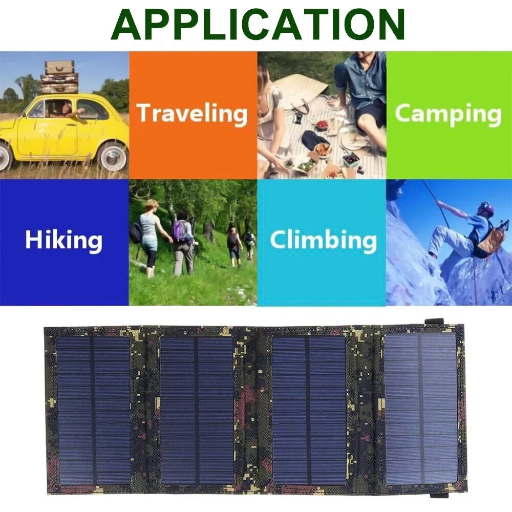 Paddsun Outdoor 80W  Solar Panel Folding Power Bank Camping Hiking Phone Charger