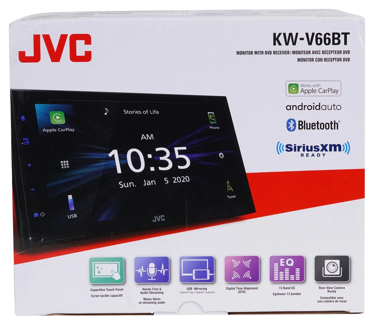 '-V66BT 6.8" / Player Apple Carplay Bluetooth Android Receiver+Camera