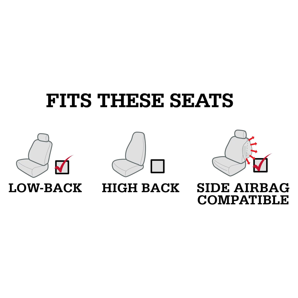 Genuine Dickies 2 Piece Aquablock Universal Car Seat Covers, Gray