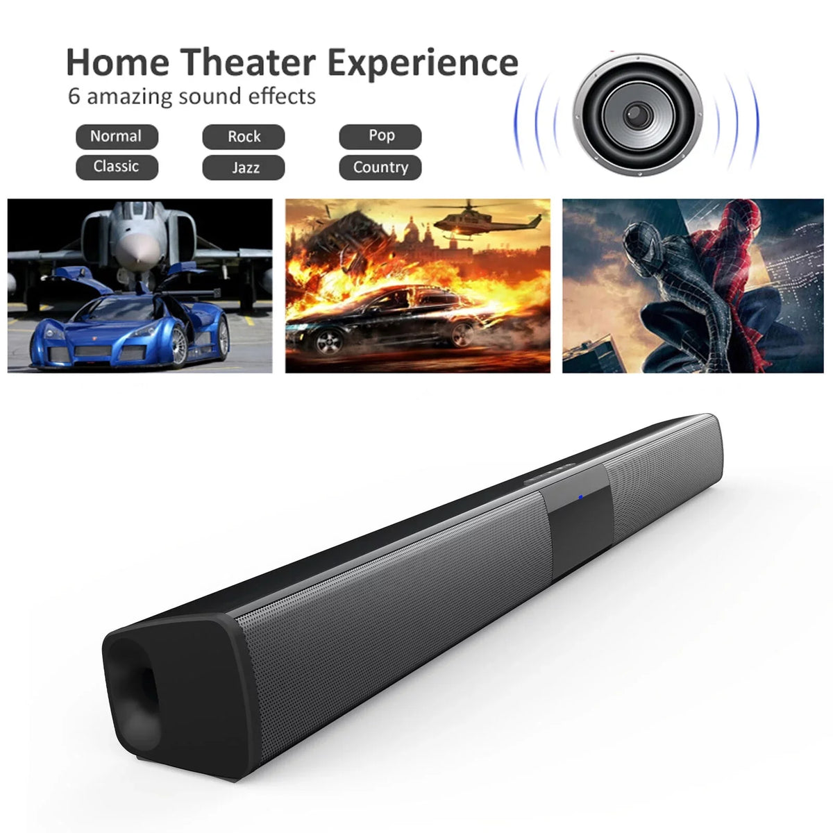 Sound Bar Bluetooth Speaker Surround Sound System Wired & Wireless 22 inch  Sound Bar