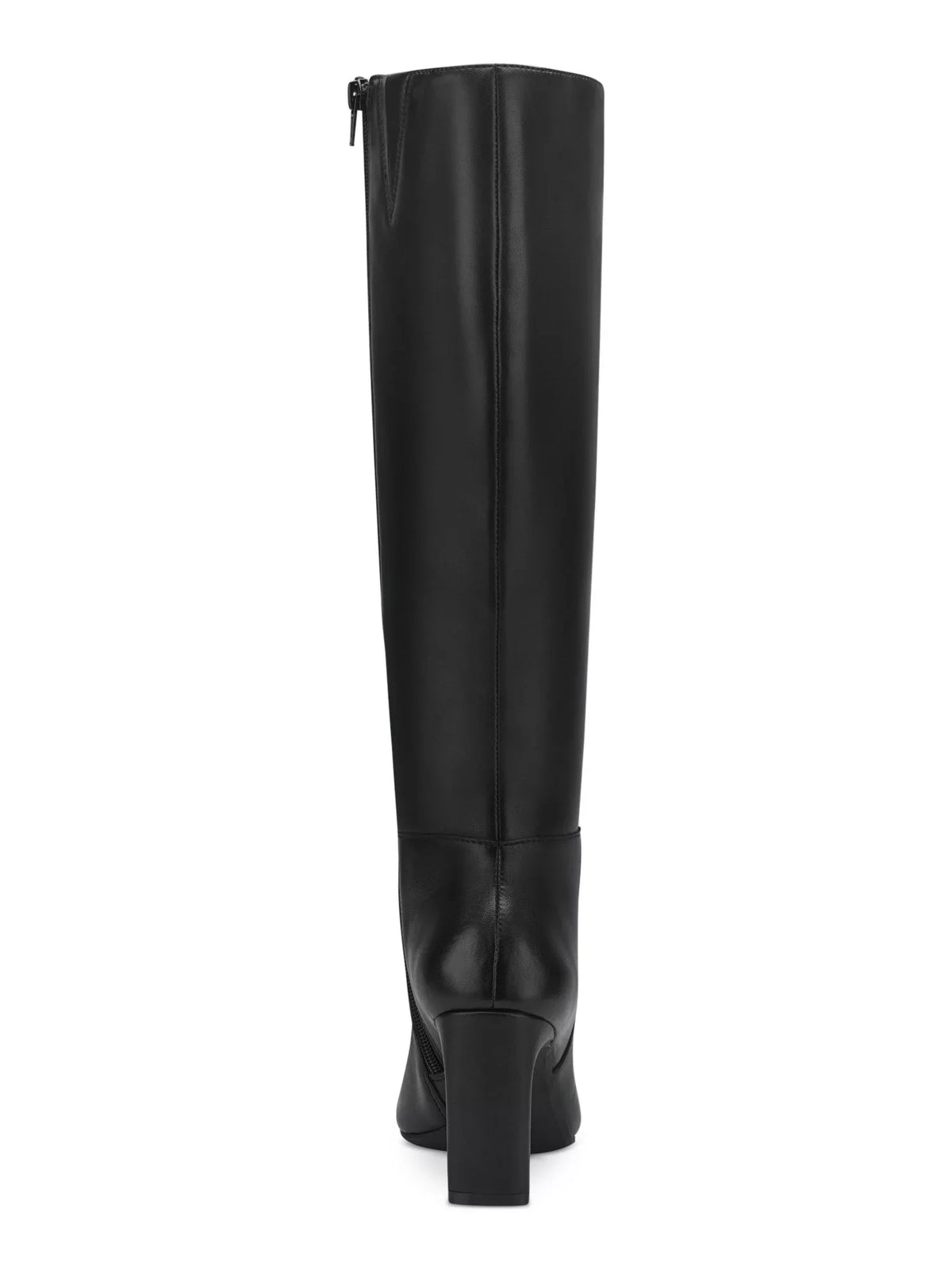 Womens Black 16 Inch Boot Height Goring Padded Tristanne Square Toe Zip-Up Leather Boots Shoes 10 M