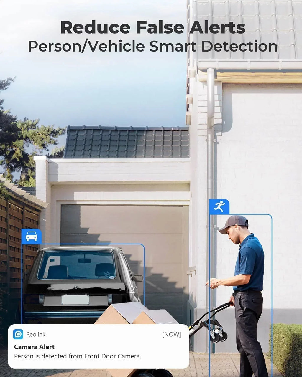 Reolink 2K+ 5MP Outdoor 4G  Cellular Battery-Powered Wireless Security Camera System, No WiFi Needed, Night Vision, Smart Person/Vehicle Detection, 2-Way Talk, Go Plus with White Solar Panel