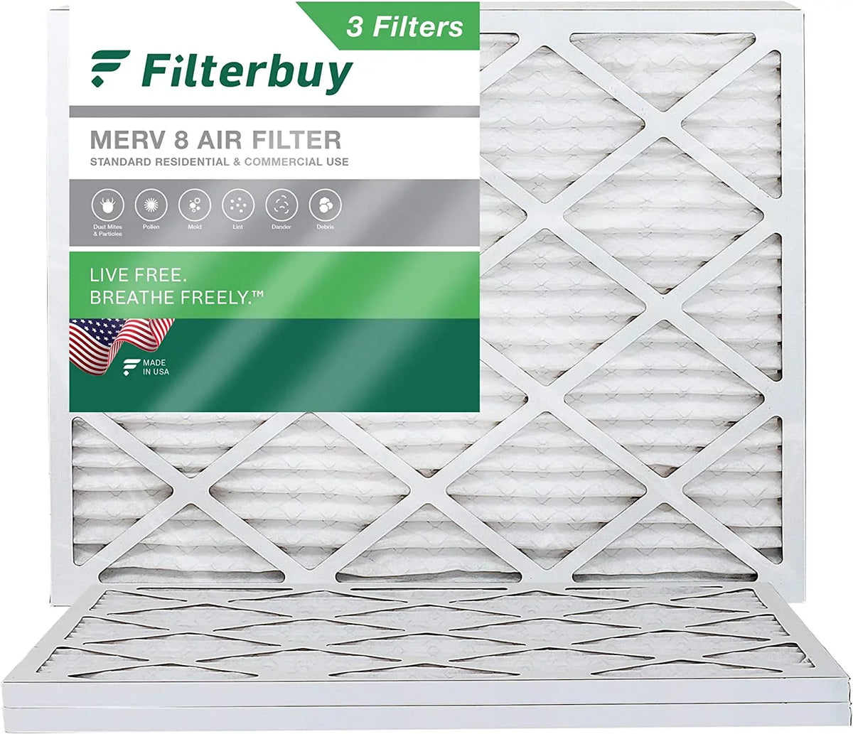 Filterbuy 17x21x1  8 Pleated   Furnace Air Filters (3-Pack)