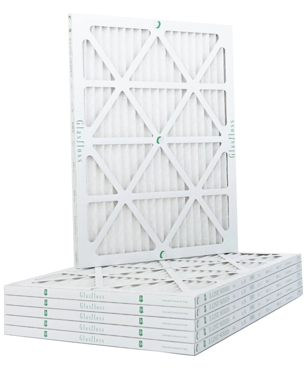 Glasfloss 18x25x1 -  10 -Qty:6 - Furnace Air Filter - Made in  (Actual Size: 17.5 x 24.5x7/8 inch)