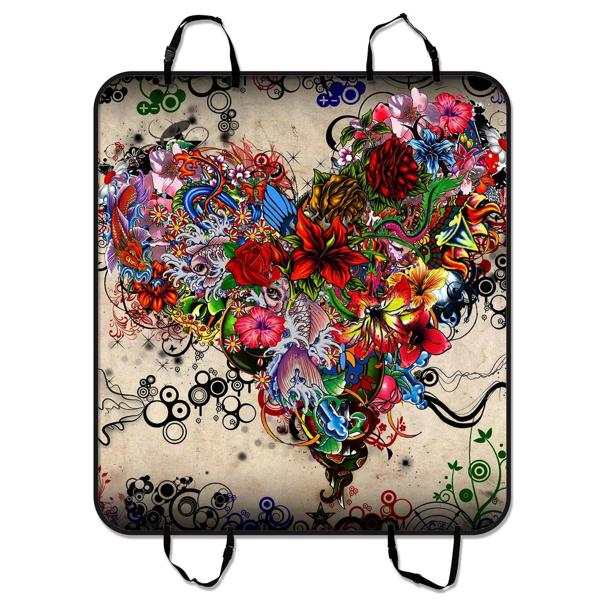Wallpaper Stars Flowers Heart Emotions Colorful Pet Car Seat Cover Dog Car Seat Mat Hammock Cargo Mat Trunk Mat For Cars Trucks and  54x60 inches