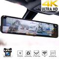 4K Mirror Dash Cam Backup Camera 12" Large Full Touch Screen Front and Rear View Camera  Waterproof Backup Car Camera 170° Wide Angle, Starlight Night Vision, Parking Monitor