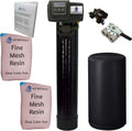 AFWFilters 2 cubic Foot 64k Whole Home Iron Pro Water Softener with Fine Mesh Resin, 3/4" Stainless Steel  Connection, and Black Tanks