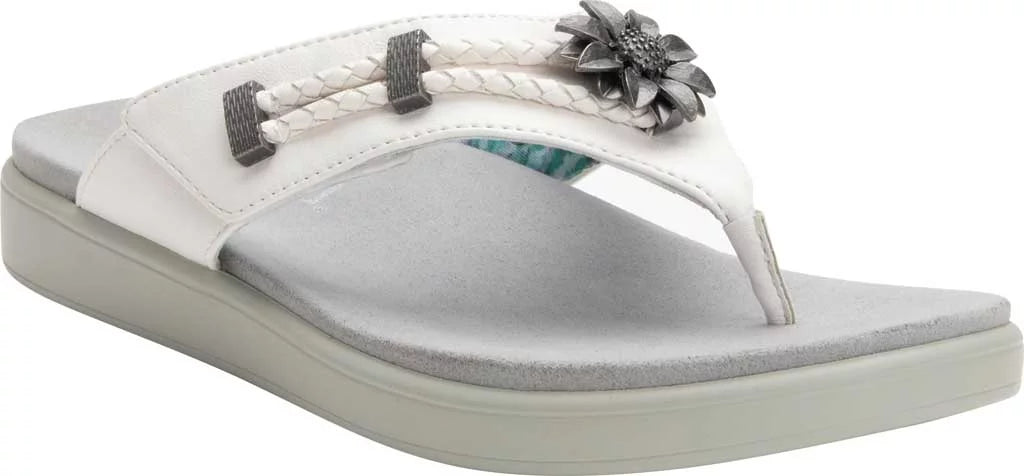 Women's Alegria by  Lite Layah Thong Sandal White Vegan Leather 41 M