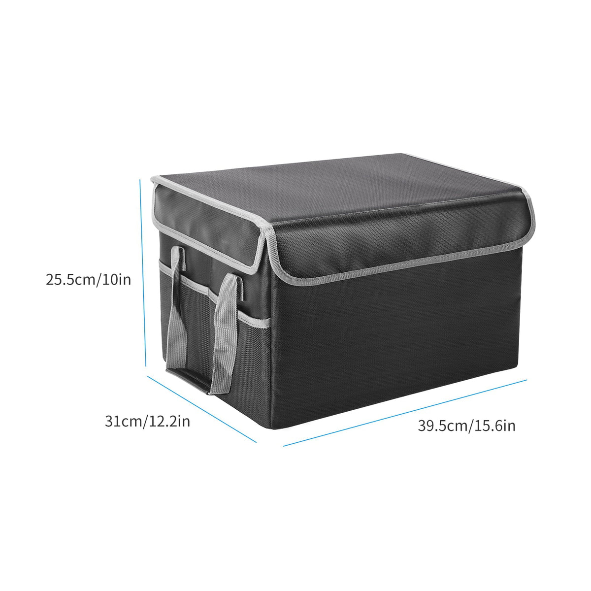 Irfora Fireproof Waterproof Storage Box, Ideal for Home Office Car, with Lid and Sturdy Handles