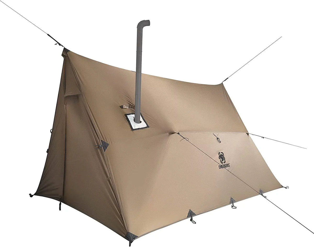 Hammock Hot Tent with Stove Jack, Versatile Lightweight Waterproof Camping Tarp with Zippered Tent Bag, PU3000mm 4 Season Tent for Stove