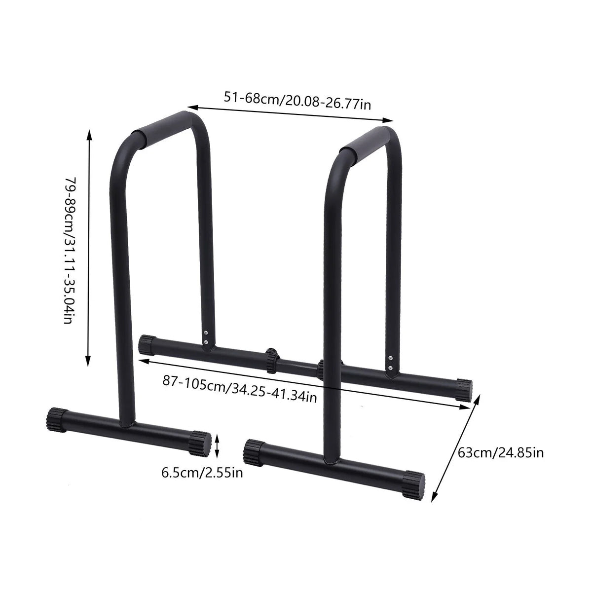 Flkoendmall Dip Stand Station Adjustable Height Upper Body Equipment for Home Gym Black