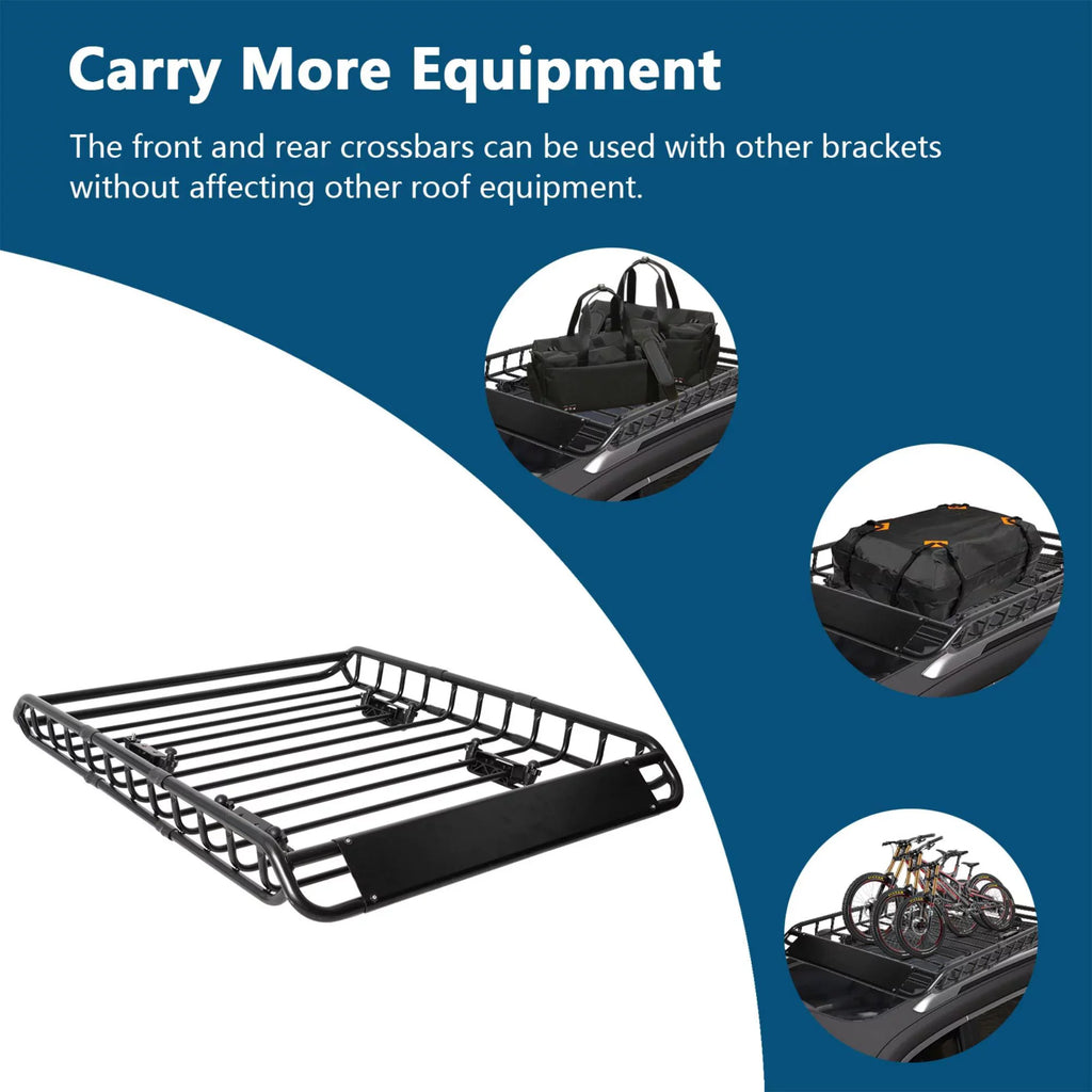 45" x 36" Universal Roof Rack Basket Heavy Duty Rooftop Cargo Rack, 150 lbs Cargo Carrier for Top of Vehicle for , Truck, & Car Luggage Holder, Black