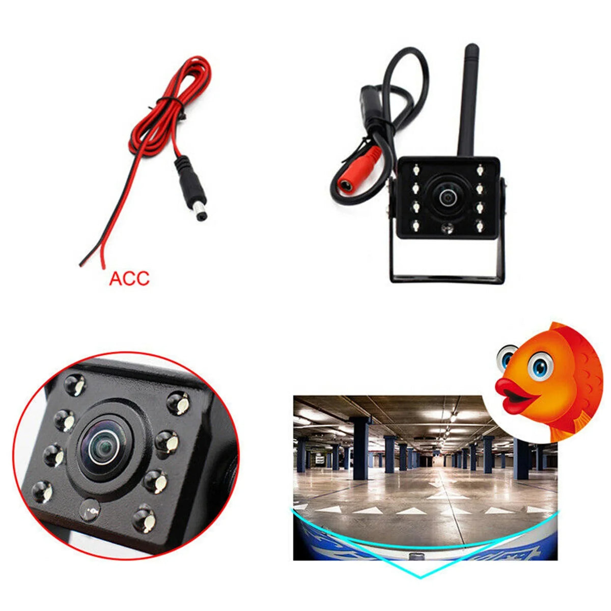 WiFi Wireless Car Rear View Camera Truck Bus 12V~36V Automobile  Reverse  Night Vision Backup Camera, IP67 Waterproof Wireless Reversing Monitor