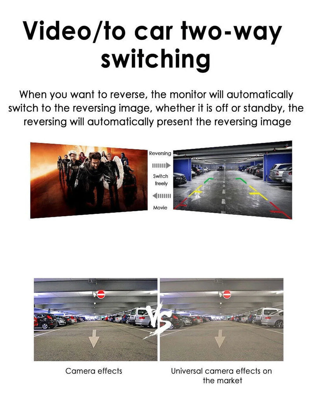 Paddsun  Car Night Vision Backup Camera Kit 5" Wireless Monitor  Rear View Waterproof