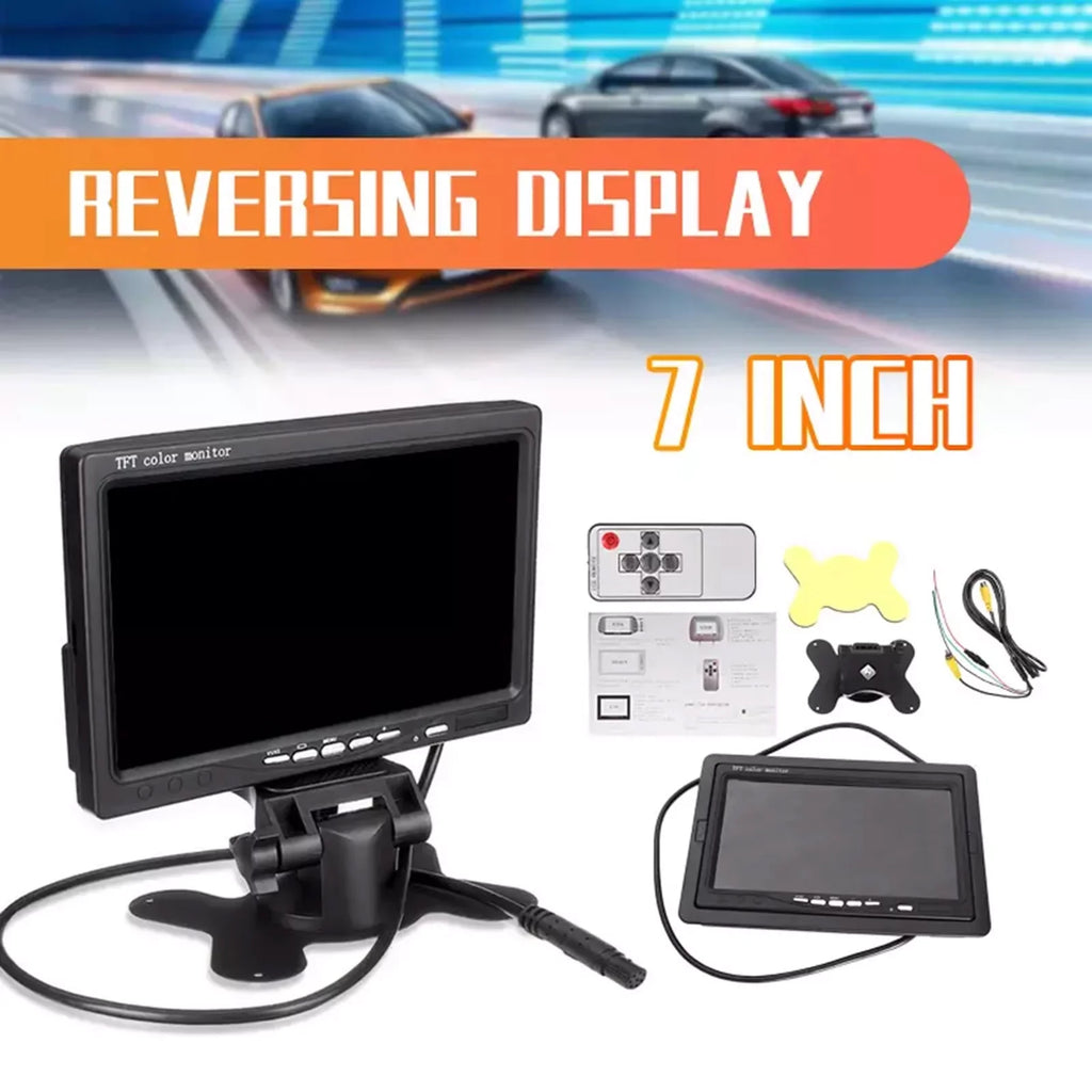 Aibecy 7 Inch  Monitor Display Screen  Car Screen Monitor  1024x600 Display  Input Built-in Speaker For Trucks Bus  Trailer Reverse Rear View Backup Camera