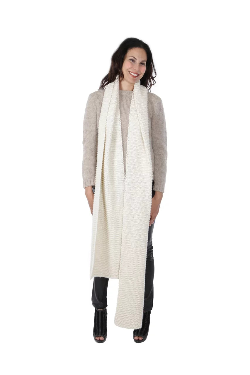 Inca Fashions - Olsen Hand Knit Luxury Alpaca Scarf - Dye Free