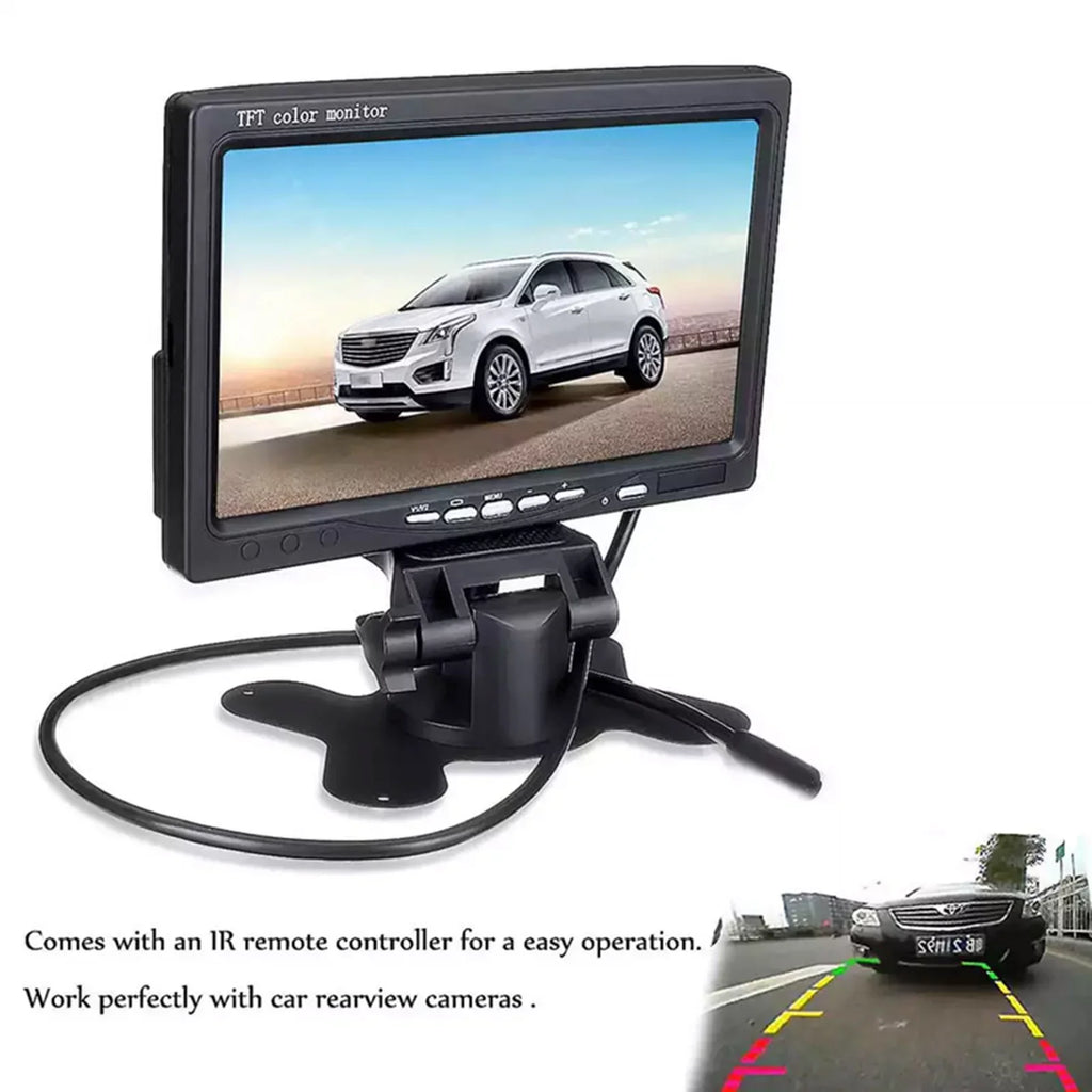 Aibecy 7 Inch  Monitor Display Screen  Car Screen Monitor  1024x600 Display  Input Built-in Speaker For Trucks Bus  Trailer Reverse Rear View Backup Camera