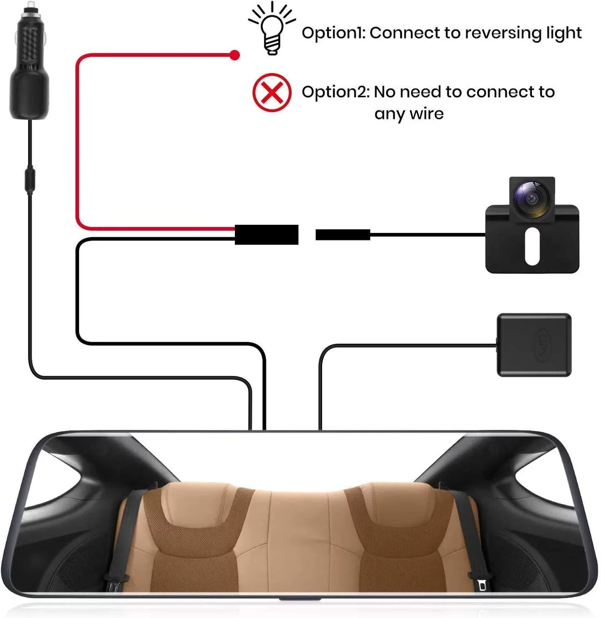 '- V5 9.35'' Full Laminated Ultrathin Touch Screen Rear View Mirror Camera, Dual 1080P Super Night Vision Backup Camera