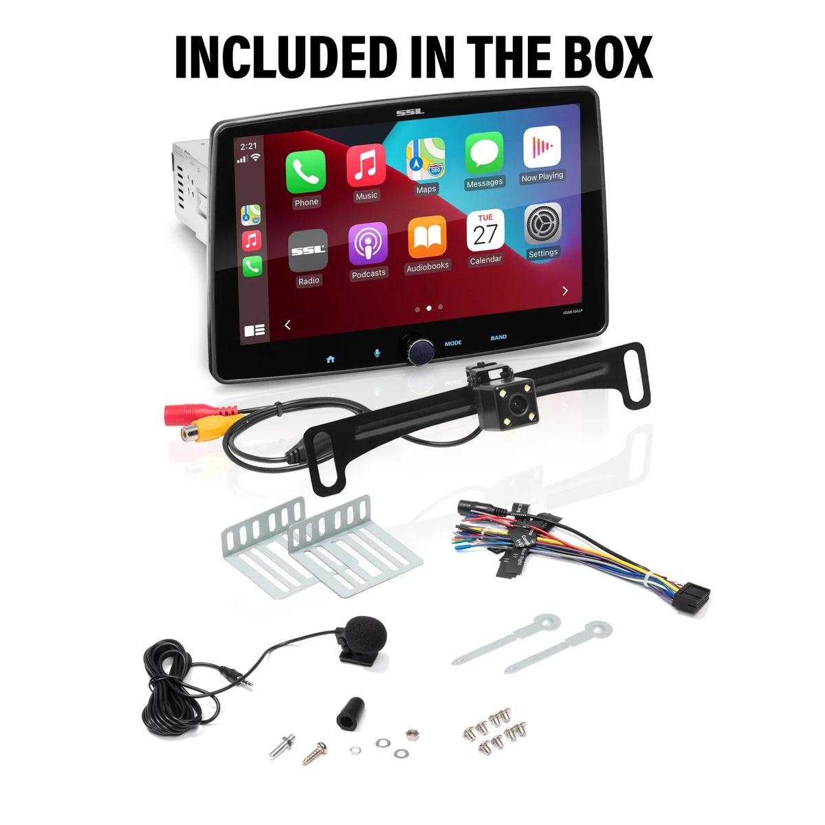 Sound Storm Laboratories SDML10ACPR Car Stereo - Apple CarPlay, Android Auto, Single Din, 10 Inch Touchscreen, Bluetooth Audio, No   Player, / Radio Receiver, Backup Camera,  Illumination